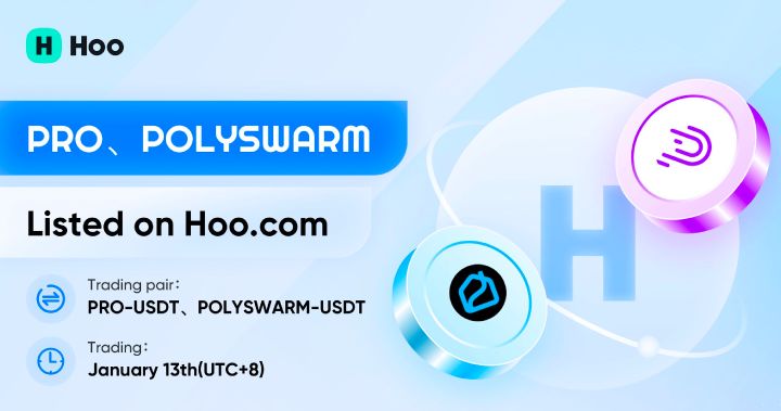 加密貨幣交易所虎符將於 1 月 13 日新增 Propy (PRO)和 PolySwarmNCT(POLYSWARM)