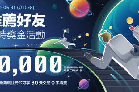 WOO X 推薦好友限時獎金活動，最高可贏得  10,000 USDT !