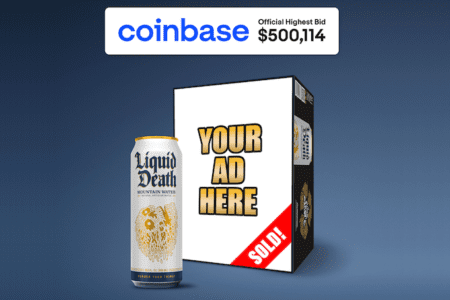 Coinbase 玩行銷花招！斥資 50 萬美元買「死亡之水」廣告權，投放全美零售通路