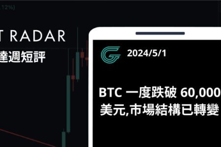 GT Radar 雷達週報 5/1：BTC 一度跌破 60,000 美元，市場結構已轉變